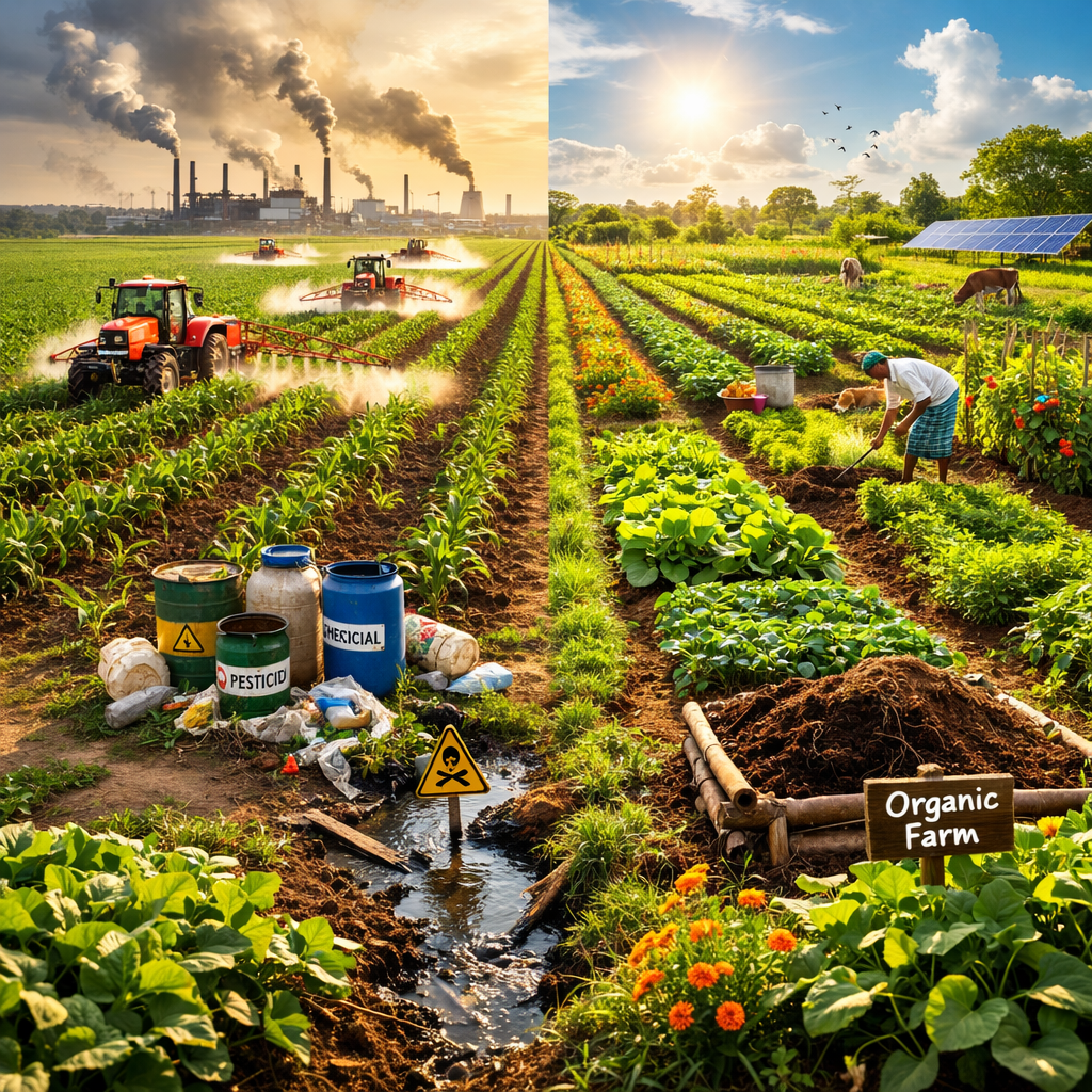 industrial farming on soil causing soil degradation and fertility loss